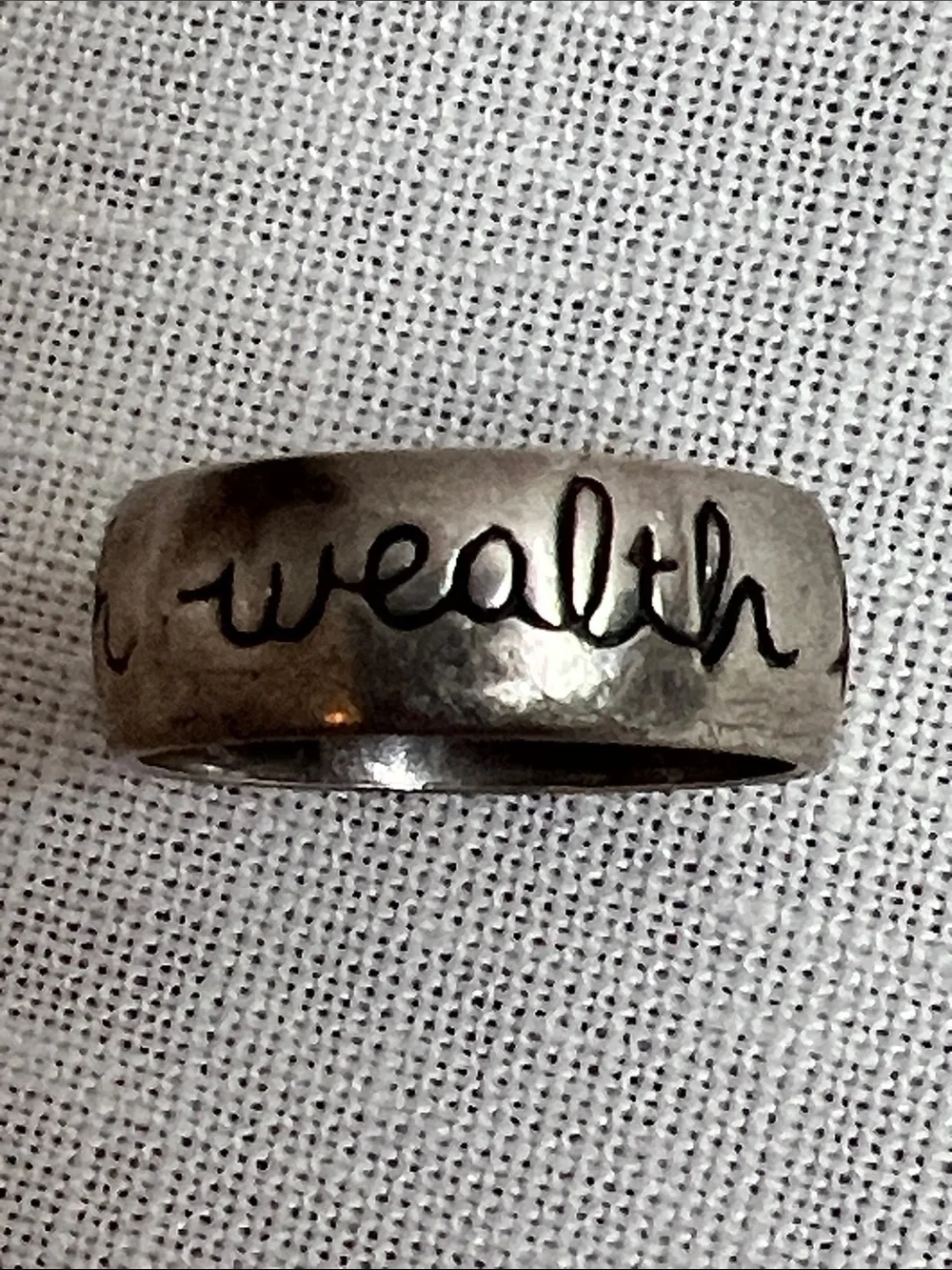 🌞 Engraved 925 Sterling Silver 'Health Wealth Happiness' Ring